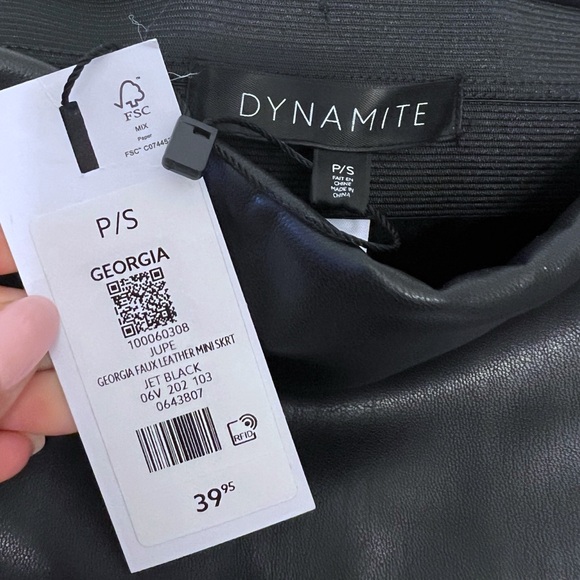 Dynamite Faux Leather Mini Skirt (size S, brand new) - Picture 3 of 3